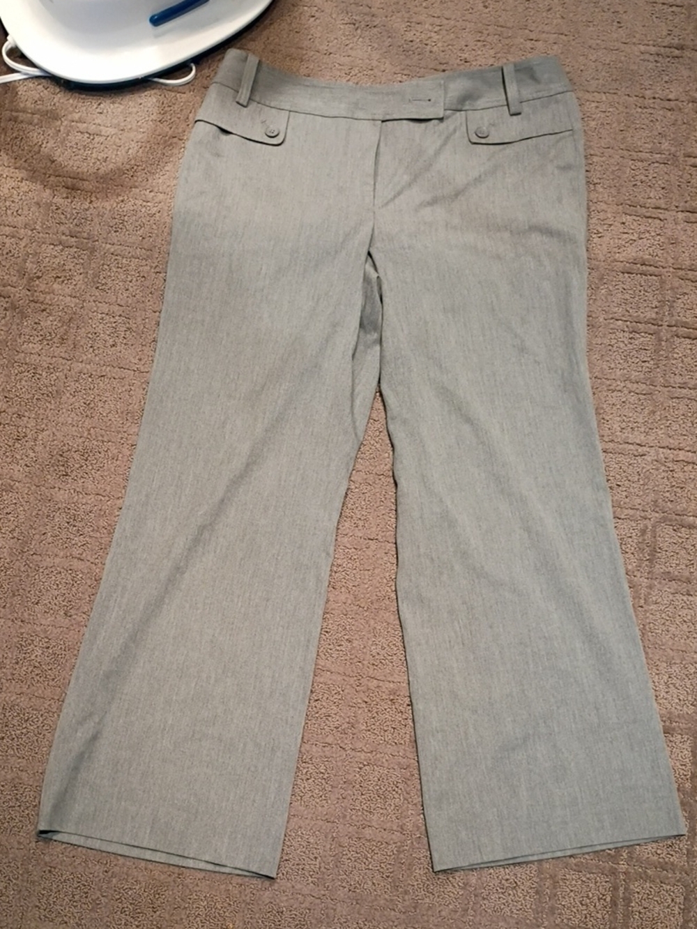 Ann Taylor Loft Size 12 Light Gray Wide-Leg Dress Pants